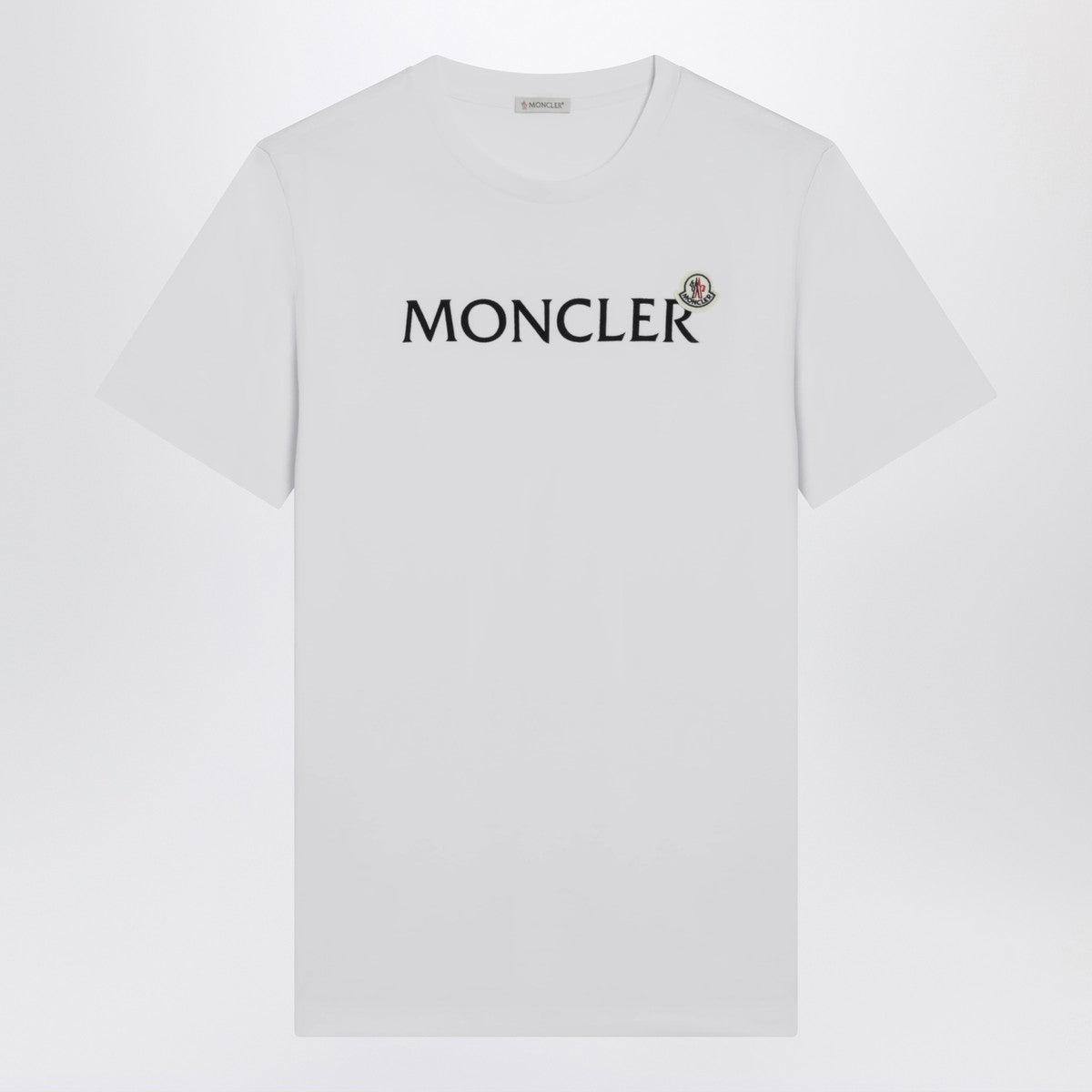 Moncler White crewneck T-shirt with logo print